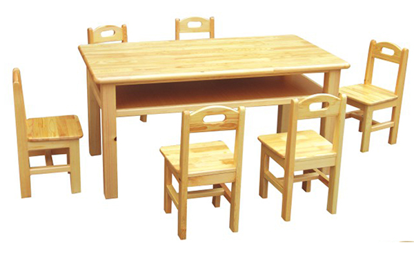BJ22-148A原木双层六人桌